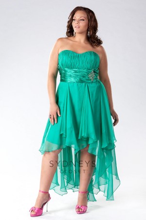 Sydneys Closet SC7133 Plus Size High Low Dress