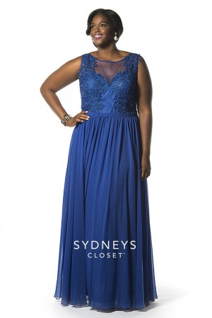 Sydneys Closet SC7158 Signature Illusion Prom Dress