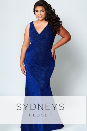 Sydneys Closet SC7263 Shimmering Plus Size Prom Dress