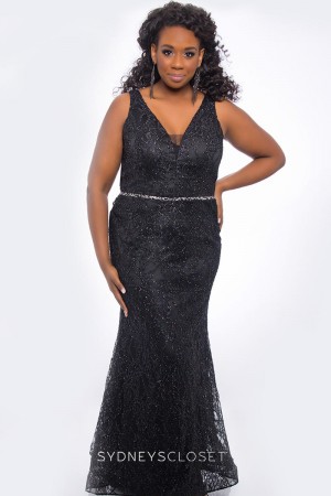 Sydneys Closet SC7279 Lace Plus Size Prom Dress