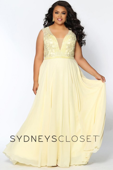 plus size prom dresses yellow