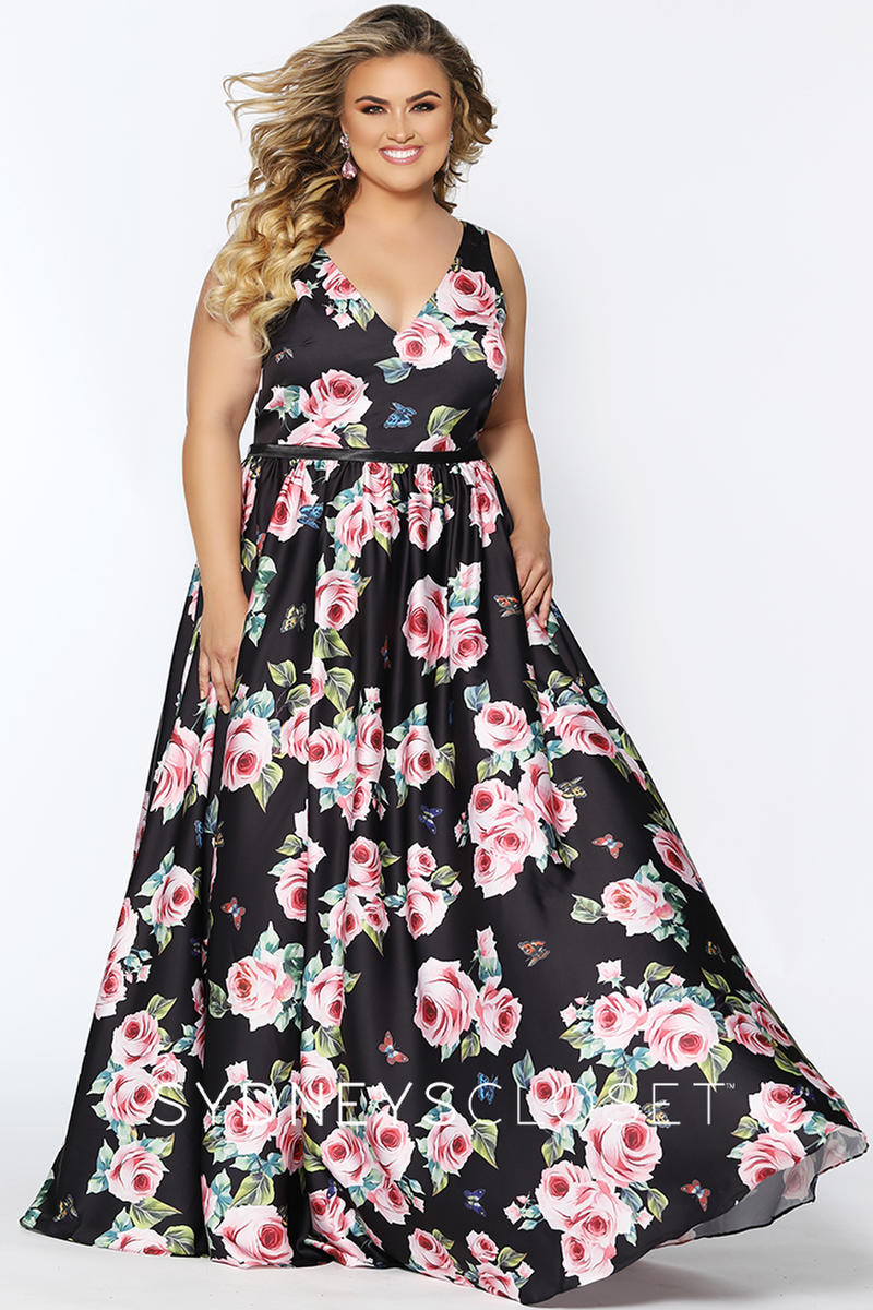 moderat Kom op Venture French Novelty: Sydneys Closet SC7296 Floral Plus Size Prom Dress