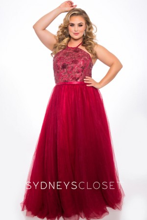 Sydneys Closet SC7297 Sparkling Plus Size Prom Dress
