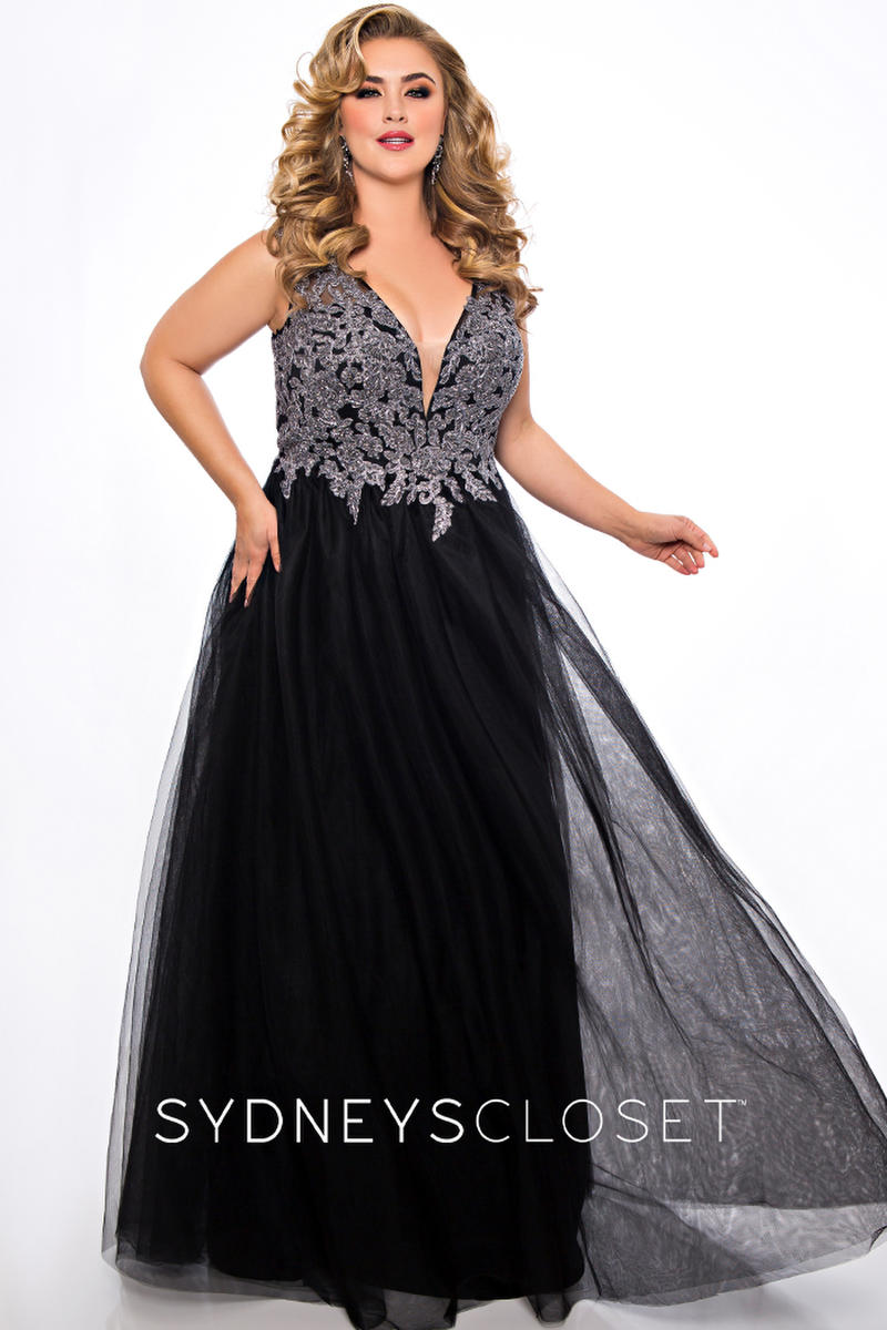 Sydneys Closet Sc7298 Beautiful Plus Size Prom Dress French Novelty