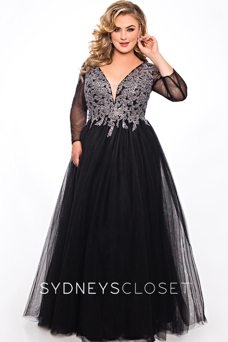 black formal plus size gowns