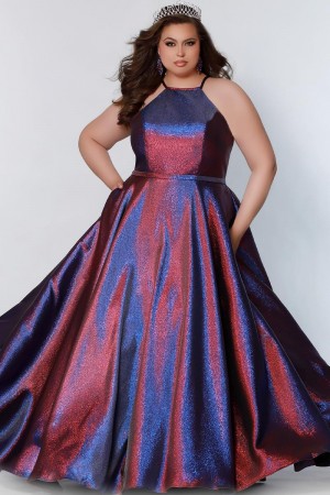 Sydneys Closet SC7334 Shimmer Plus Size Prom Dress