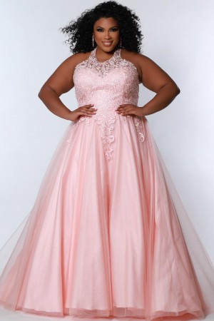Sydneys Closet SC7352 A Step Above Plus Size Gown