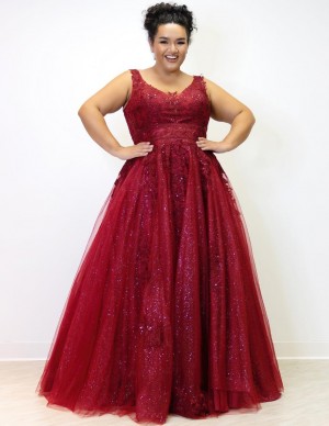Sydneys Closet SC7358 All Things Lace Plus Size Gown