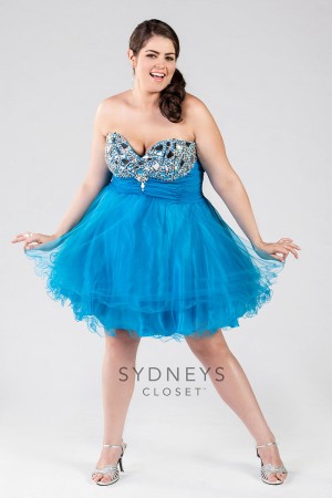 Sydneys Closet SC8032 Plus Size Short Tulle Dress