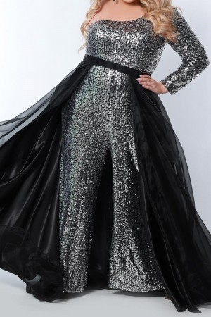 Sydneys Closet SC9109 Organza Satin Plus Size Overskirt