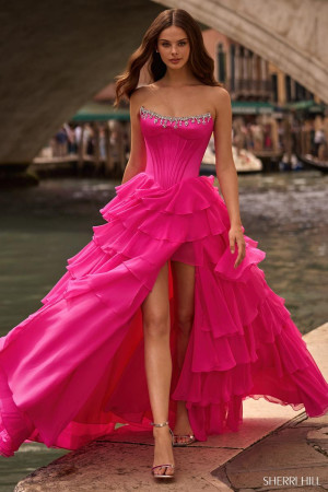 Sherri Hill 57581 Long Glamorous Dress Featuring Beaded Neckline