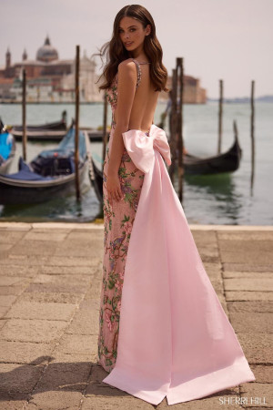 Sherri Hill 57601 Long Evening Wear Dress with Beaded Floral Print