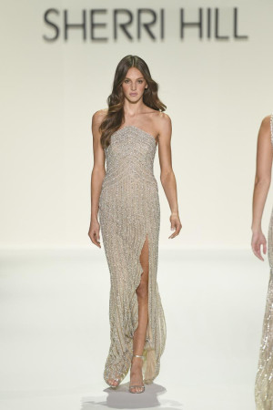 Sherri Hill 67125 Charity Ball Gown Intricate Linear Beading and Slit