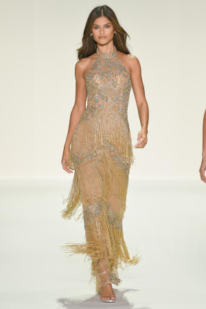 Sherri Hill 67191 Long Pageant Dress Allover Beading Fringe High Halter