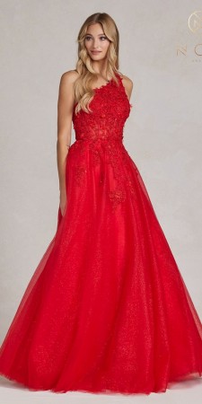 Nox Anabel T1143 One Shoulder A-Line Gown