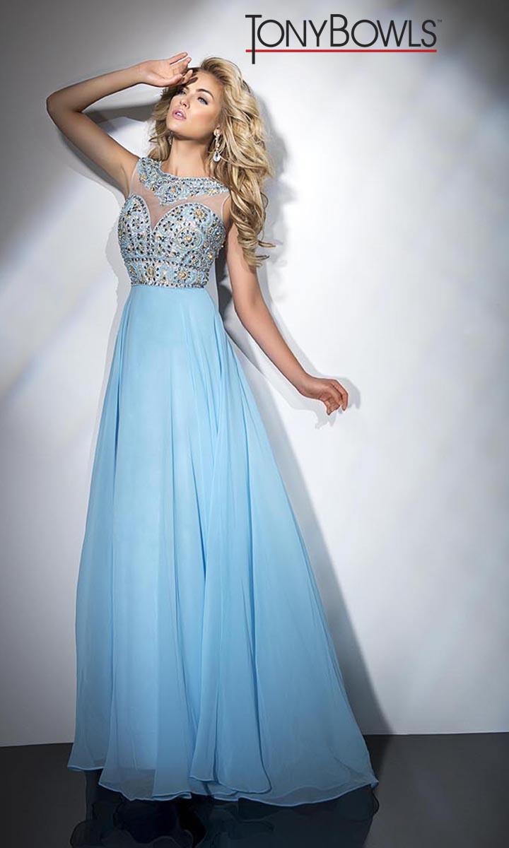 French Novelty Tony Bowls TB11658 Colorful Beaded Formal Dress