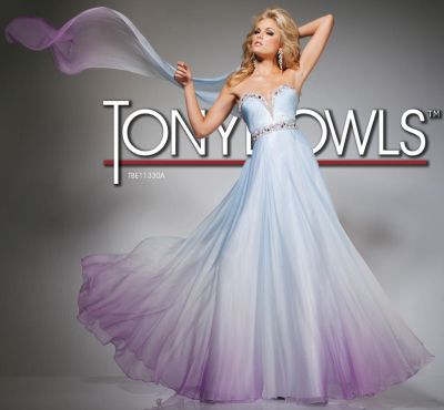blue and pink ombre dress