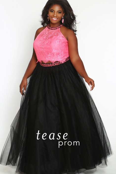 Plus Size Prom Dresses for Girls 2 Piece