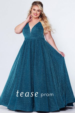 Sydneys Closet TE1910 Tease Metallic Prom Dress