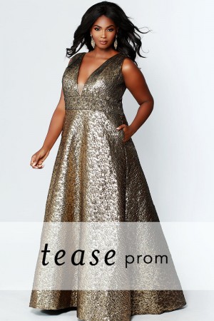 Sydneys Closet TE1918 Shimmering Tease Prom Dress