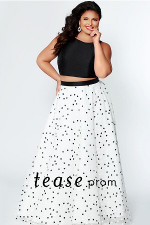 Sydneys Closet TE1930 Tease 2 Piece Confetti Prom Dress