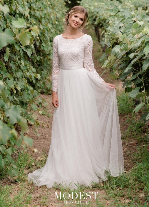 bohemian modest wedding dresses