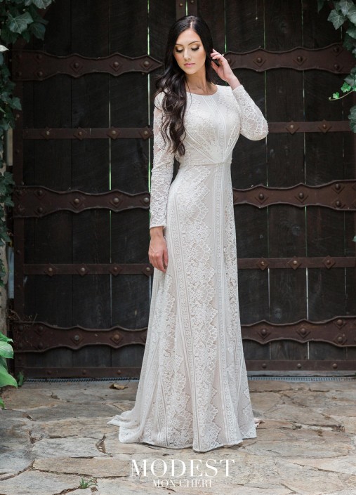 long sleeve lace slim wedding dress