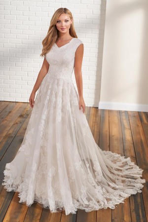 Mon Cheri TR12293 Embroidered Lace Wedding Dress