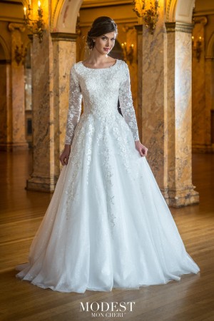 Mon Cheri TR22055 Stunning Modest Wedding Dress