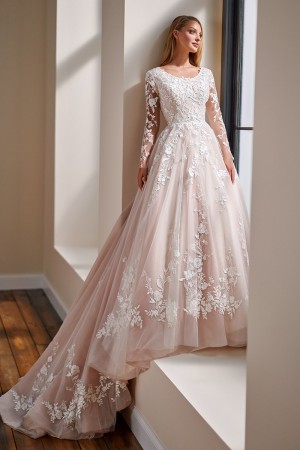 Mon Cheri TR22176 Gorgeous Lace Modest Wedding Dress