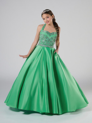 Tiffany Princess 13809 Girls Beauty Pageant Dress With Halter