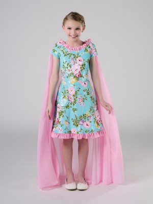 Tiffany Princess 13818 Girls Short Pageant Dress with Long Cape