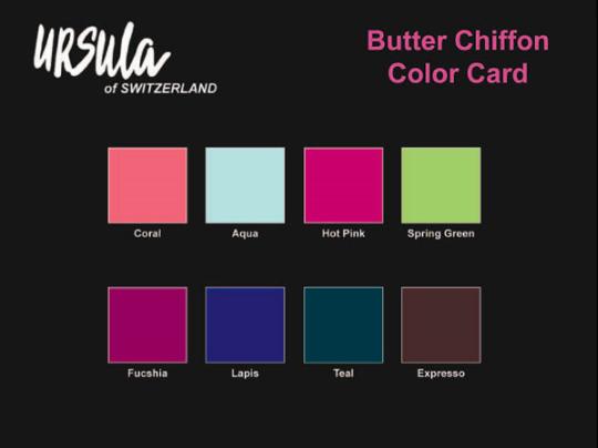 Ursula Butter Chiffon Color Chart