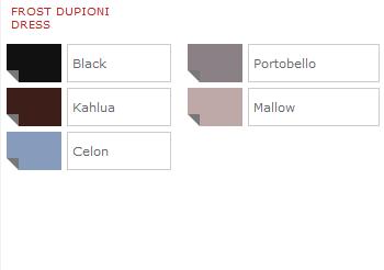 Watters Bridesmaids Frost Dupioni Color Chart