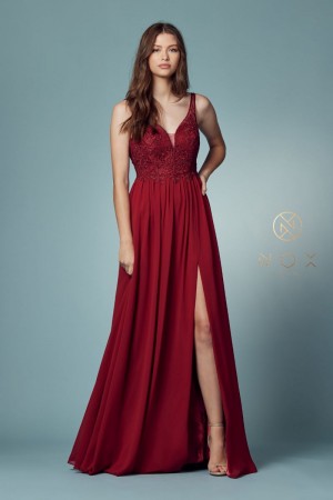 Nox Anabel Y299 Scoop Back A-Line Gown