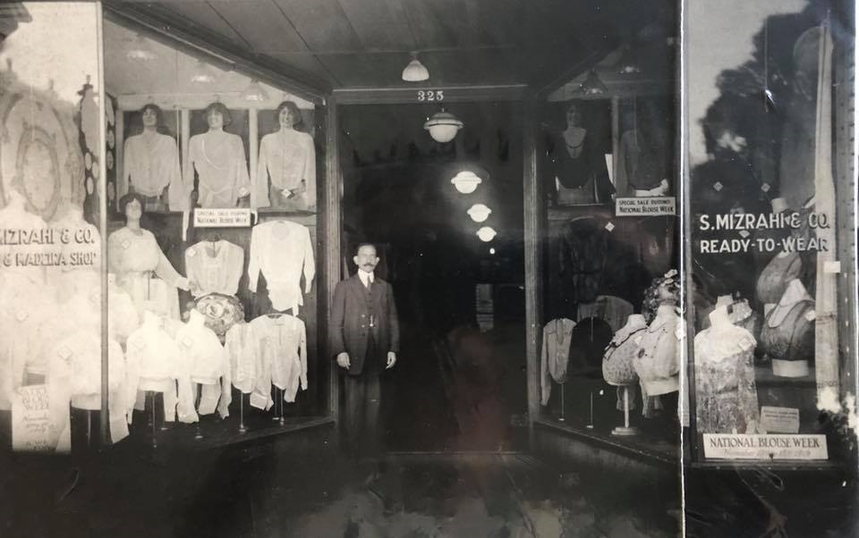 Salim Mizrahi in front of his first store - french novelty, founded in 1911 in Jacksonville, FL