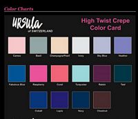 Ursula Hi Twist Crepe Color Chart