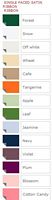 Watters Bridesmaids Single Faced Satin Ribbon Color Chart