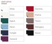 Watters Bridesmaids Soft Satin Color Chart