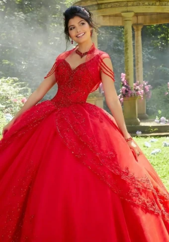 Vizcaya by Morilee 89274   Enchanting Beaded Tulle Gown for Special Occasions #1 Scarlet thumbnail