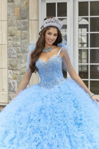 Vizcaya by Morilee 89410   Dramatic Quinceanera Ball Gown with Ruffled Tulle Skirt #0 Sage thumbnail