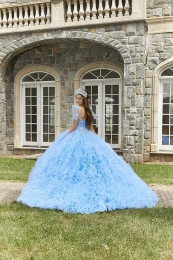 Vizcaya by Morilee 89410   Dramatic Quinceanera Ball Gown with Ruffled Tulle Skirt #3 Sage thumbnail