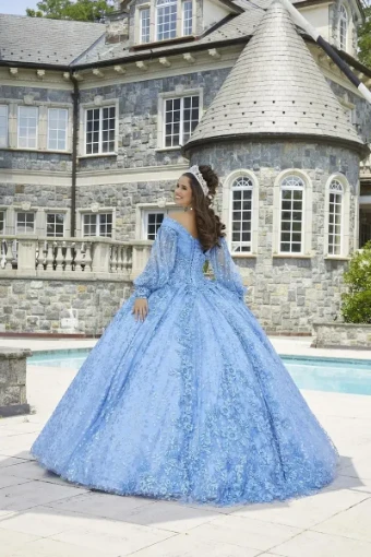 Vizcaya by Morilee 89411   Quinceanera Ball Gown with Detachable Bishop Sleeves #0 Emerald thumbnail